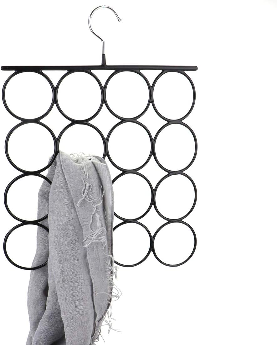 Tosnail 3 Pack Total 48 Rings Steel Non-Slip Tie Hanger Scarf Hangers Scarf Organizer Scarf Holder Legging Hanger Closet Space Saver