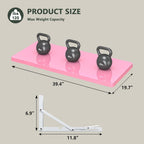 Clikuutory Wall Mounted High Gloss Folding Table, Wall Desk Fold Down for Small Spaces, Folding Workbench for Laundry Room, Home Office, Kitchen, Bedroom, Home Bar, Pink (39.4"×19.7")
