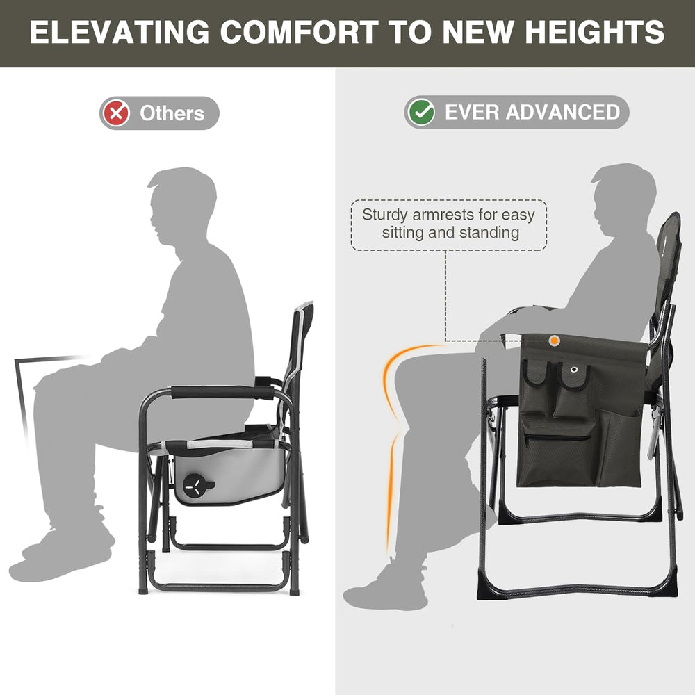EVER ADVANCED Lightweight Aluminum Director Camping Chair, 350 lb Capacity | ...