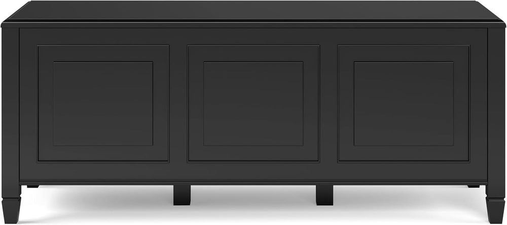 SIMPLIHOME Connaught 51" Wide Solid Wood Trunk Bench in Black | Traditio...