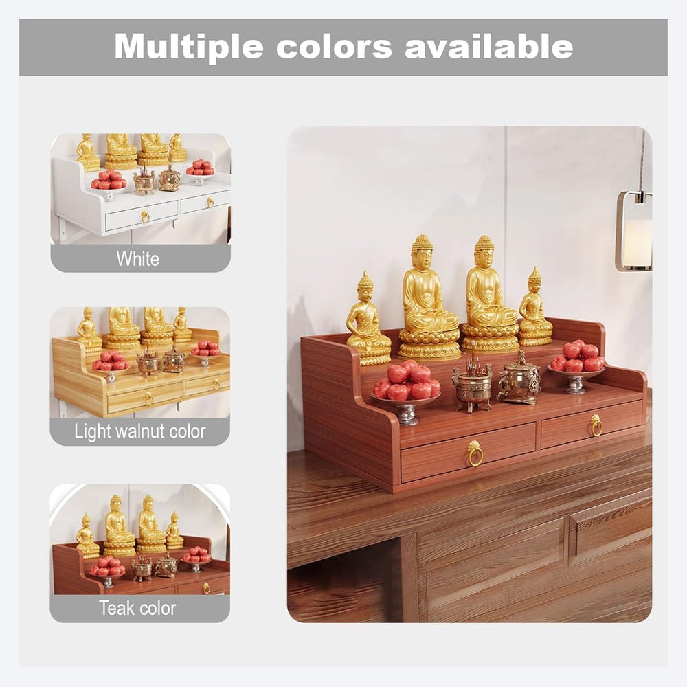Wall Hanging God Shelf, Buddhist Altar De Madera Shrine with Retractable Pull...