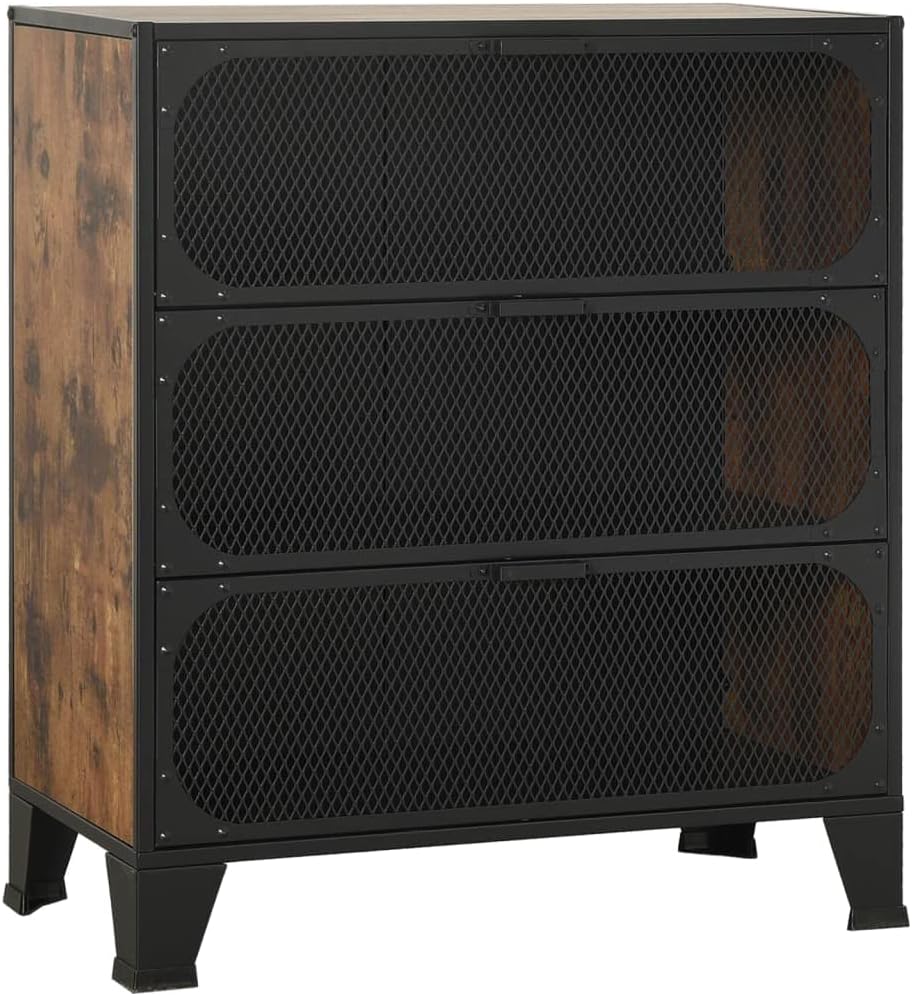 Rustic Brown Storage Cabinet 14.2 x 28.3 x 32.3 in Industrial Bathroom Organi...
