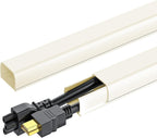 Yecaye 142in Wall Cord Hider for 2-3 Cords, On-Wall Cord Cover Channel, Cable Concealer, Cable Cover Cords Management for Home Office, W0.94in H0.47in, Beige