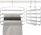 TOPIA HANGER Pants Hangers Space Saving, 3-Pack Swing Arm Pants Organizer for Closet, Non-Slip Foam Padded Organizer Hanger for Multi Slacks, Jeans, Trousers, Skirts, Scarfs (Grey)-CT27G