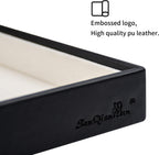 SANQIANWAN Leather Jewelry Organizer Trays Velvet Liner Storage Drawer Display Case Stackable Trays for Necklace,Rings and Earring (Black3)