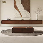 Floating TV Stand Floating TV Unit 62/78/94'' Wall Mounted TV Cabinet Wooden Entertainment Media Console Center Simple Living Room Bedroom Wall Mounted TV Stand Shelf(Brown-A,200 * 24 * 20cm)