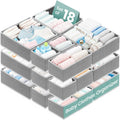 RFAQK 18 Pack Drawer Organizer Clothes-3 Sizes Dresser Organizer for Underwear Closet, Baby Clothes Organizer for Wardrobe-Foldable Fabric Drawer Dividers for Bedroom,Lingerie,Undies,Bra-Grey
