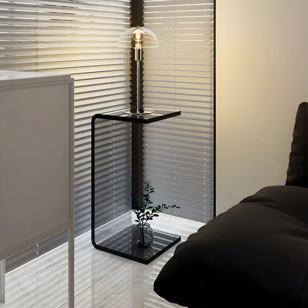 Side Table,C Shaped End Table, Acrylic Sofa Side Table, Bedside Table for Bed...