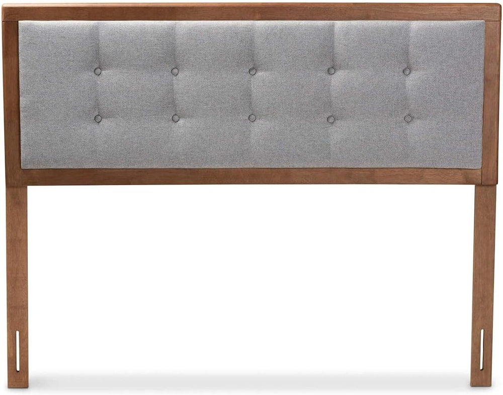 HomeStock Upholstered Headboard, Walnut Brown, Wall Mount, Mid-Century Modern...