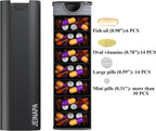 Extra Large Pill Organizer 7 Day, Aluminum Daily Pill Box, Weekly Travel Pill Case, Cute Pill Holder to Hold Vitamins, Medicines, Pills, Supplements