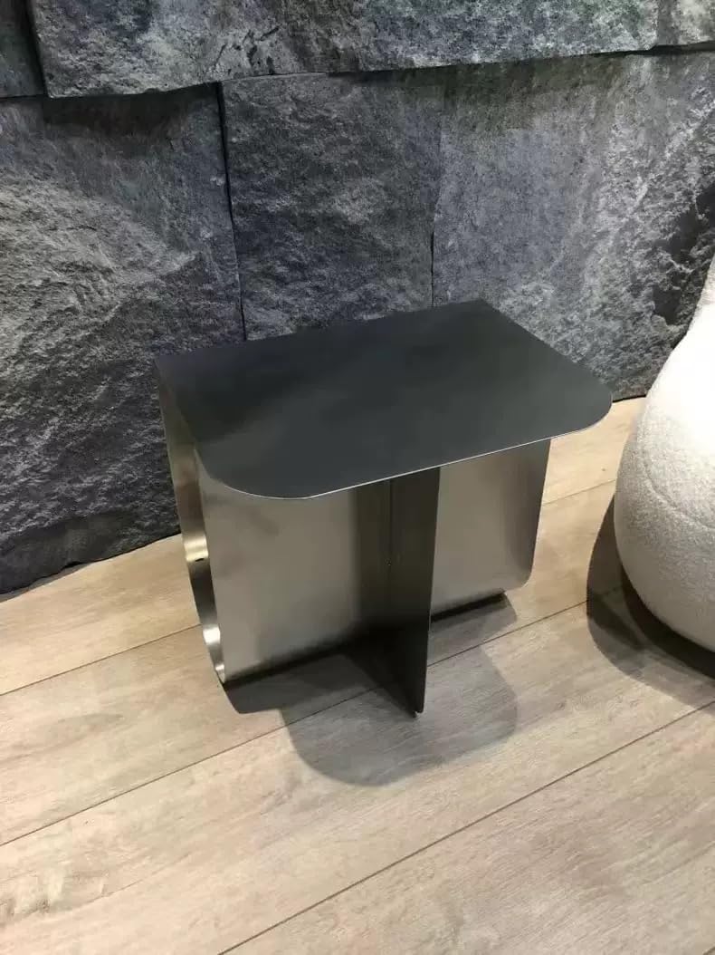 Modern Stainless Steel Side Table, Minimalist Storage Coffee Table,Accent Tab...
