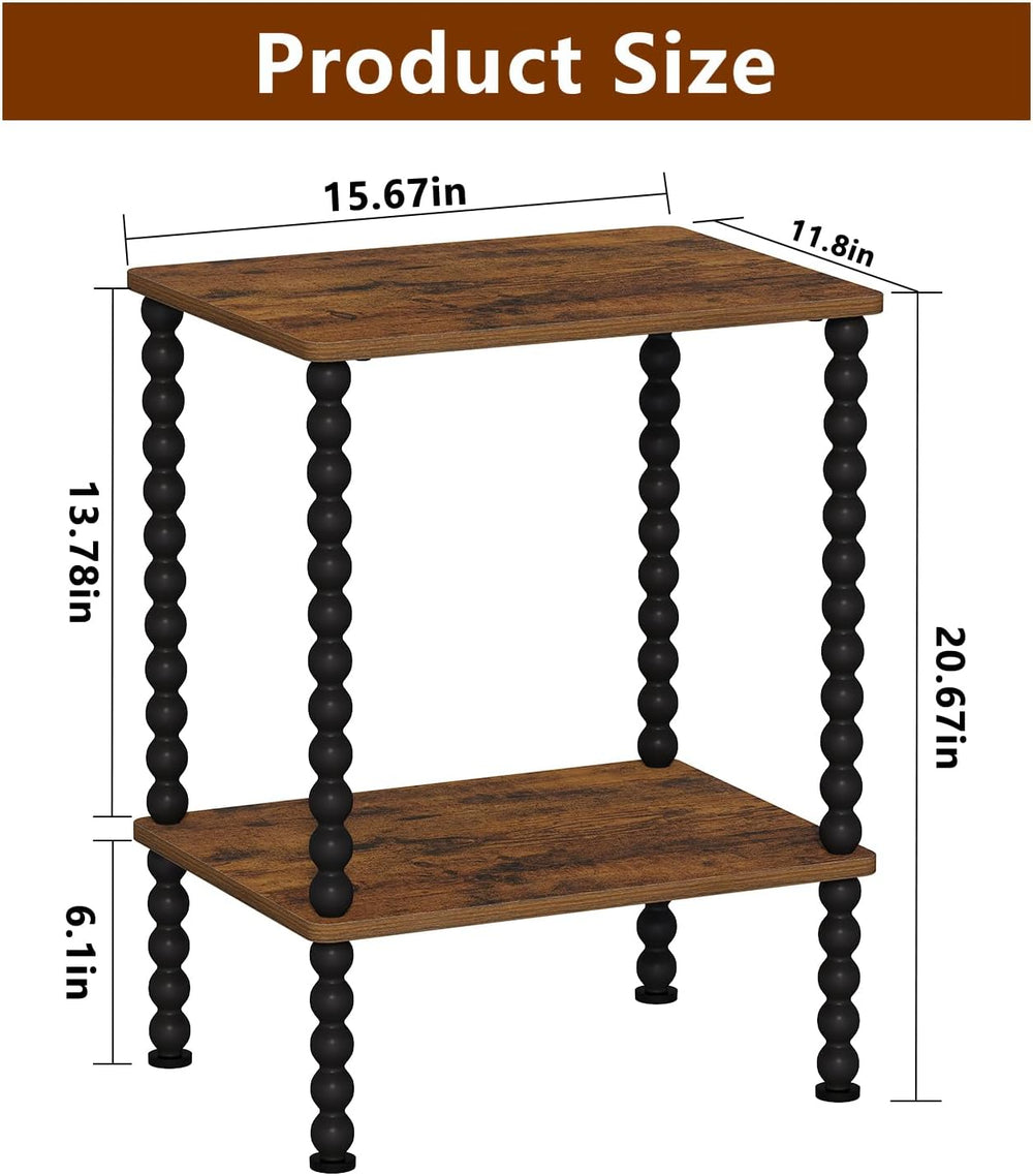 YINMIT End Table,2-Tier Small Side Table with Open Storage Shelf | Night Stan...