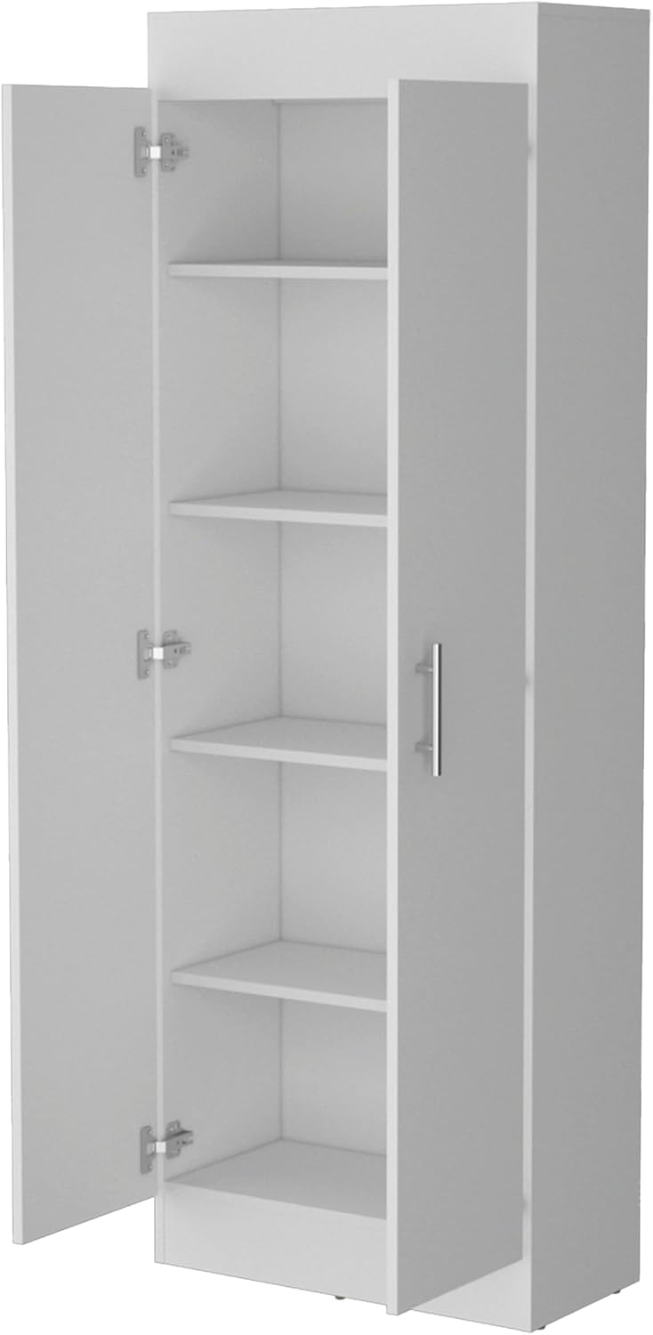 67" Tall Kitchen Pantry Cabinet with Storage,2-Door Wooden Cupboard Cred...