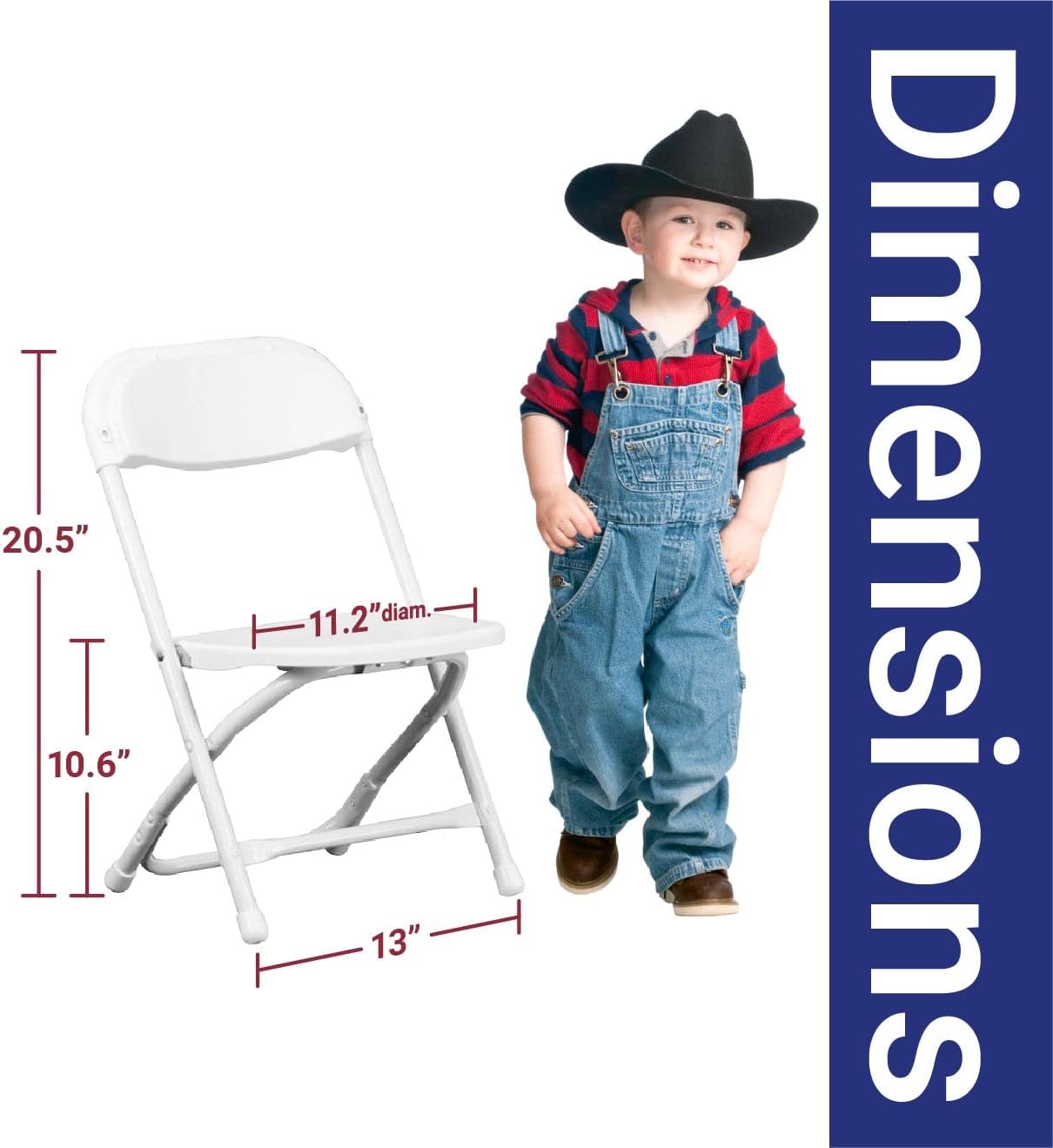 Kids Folding Plastic Chair with Metal Frame, Lightweight Stackable Toddler Chairs for Classroom Table Desk Parties Events Weddings and Home Use, White Pack of 20 Chairs