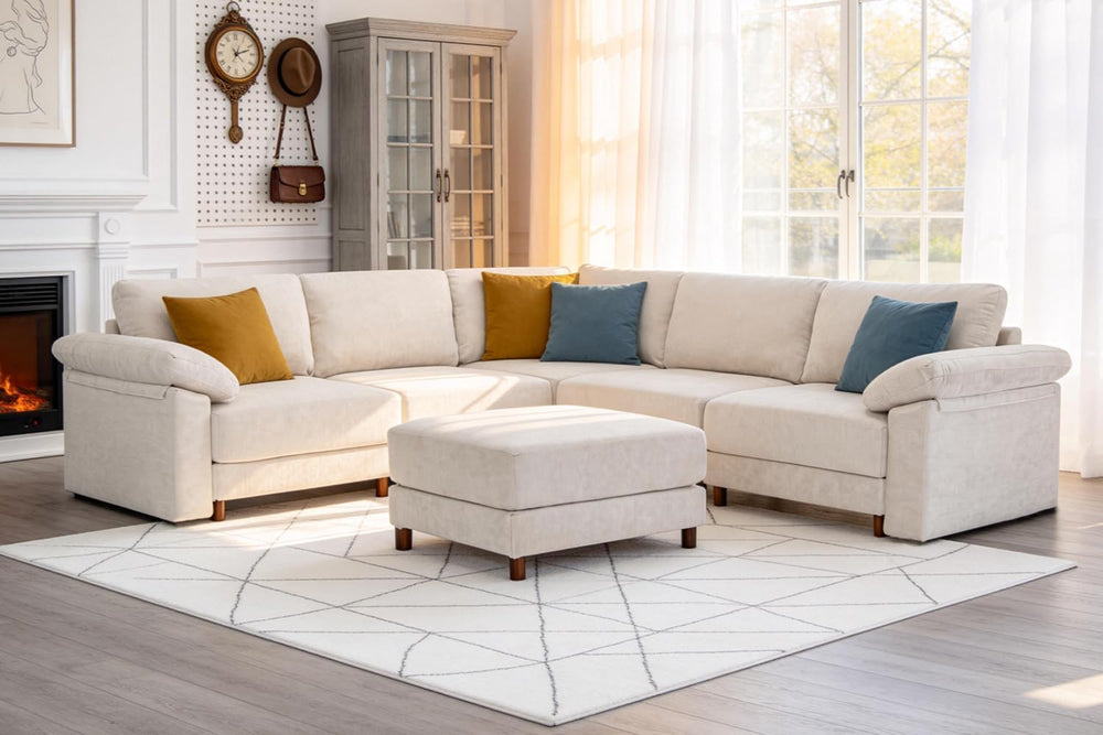 Oversized L Shaped Sectional Couch for Living Room, Extra Large Deep Seat Mod...