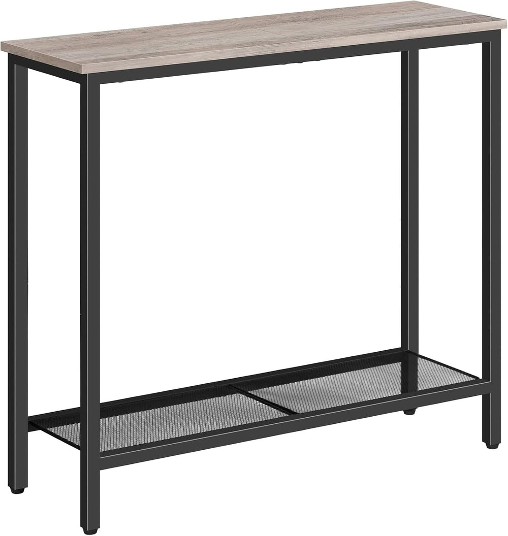 HOOBRO 29.5" Narrow Console Table, Small Entryway Table with Shelf, 2 Ti...