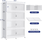 640QT Extra Large Stackable Storage Bins with Lid & Wheels & Doors, 160Gal Foldable Collapsible Closet Organizers, Plastic Cabinet Box Container Drawer for Home Kitchen Bedroom, 4Pack White
