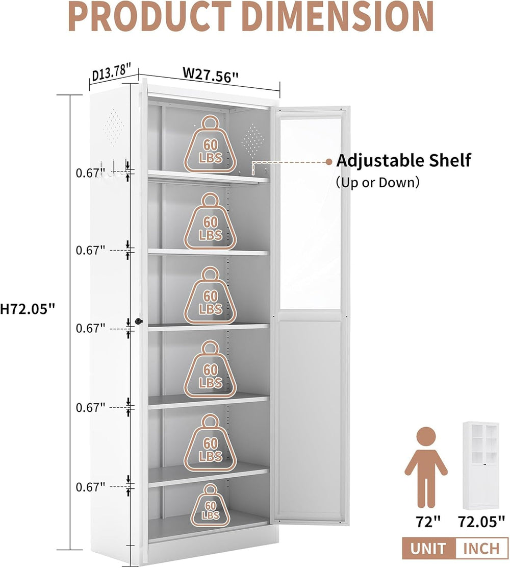 72.05" Tall 27.56" Wide Large Pantry Storage Cabinet, Freestanding ...
