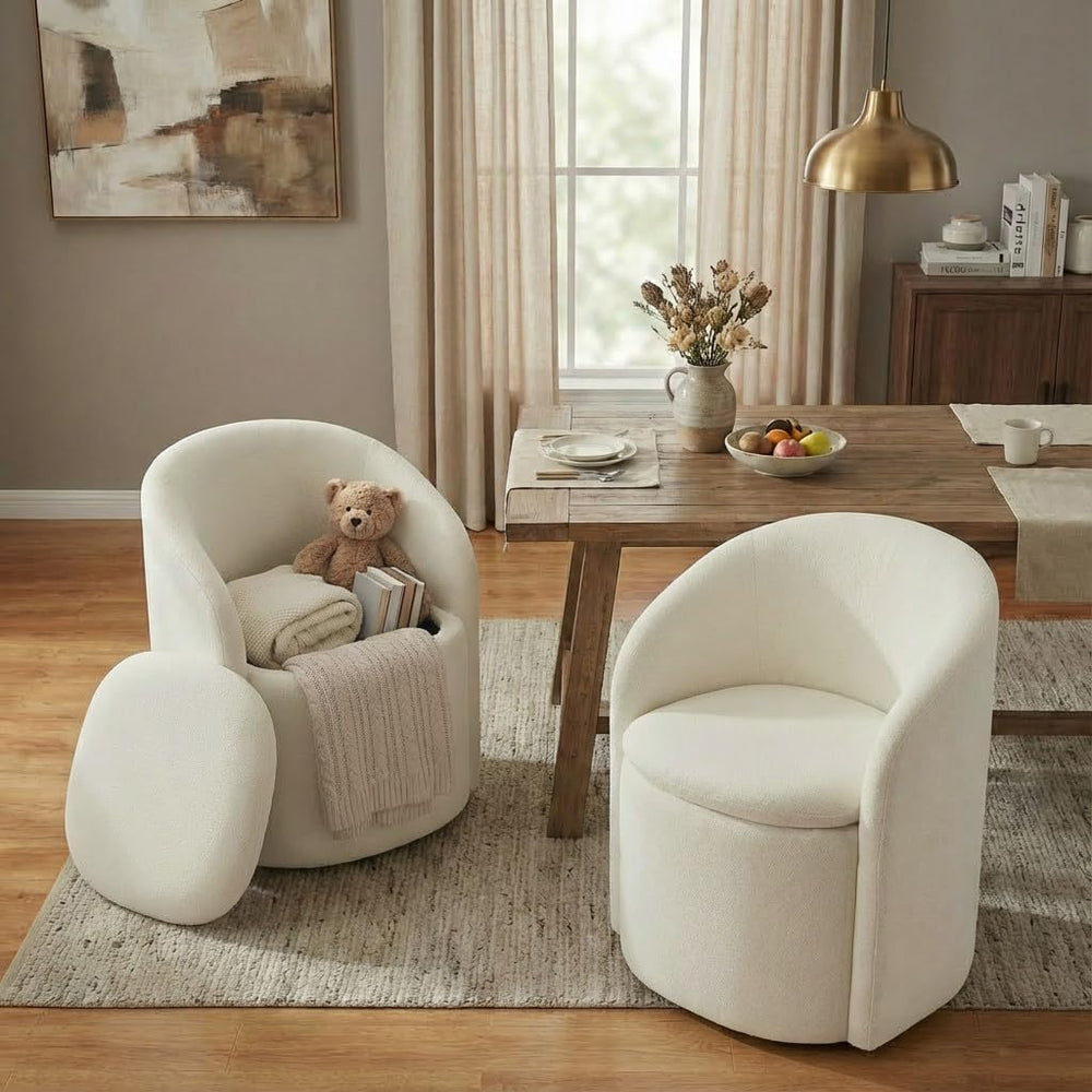 KISLOT Upholstered Dining Chairs with Casters, No Assembly Rolling Modern Din...