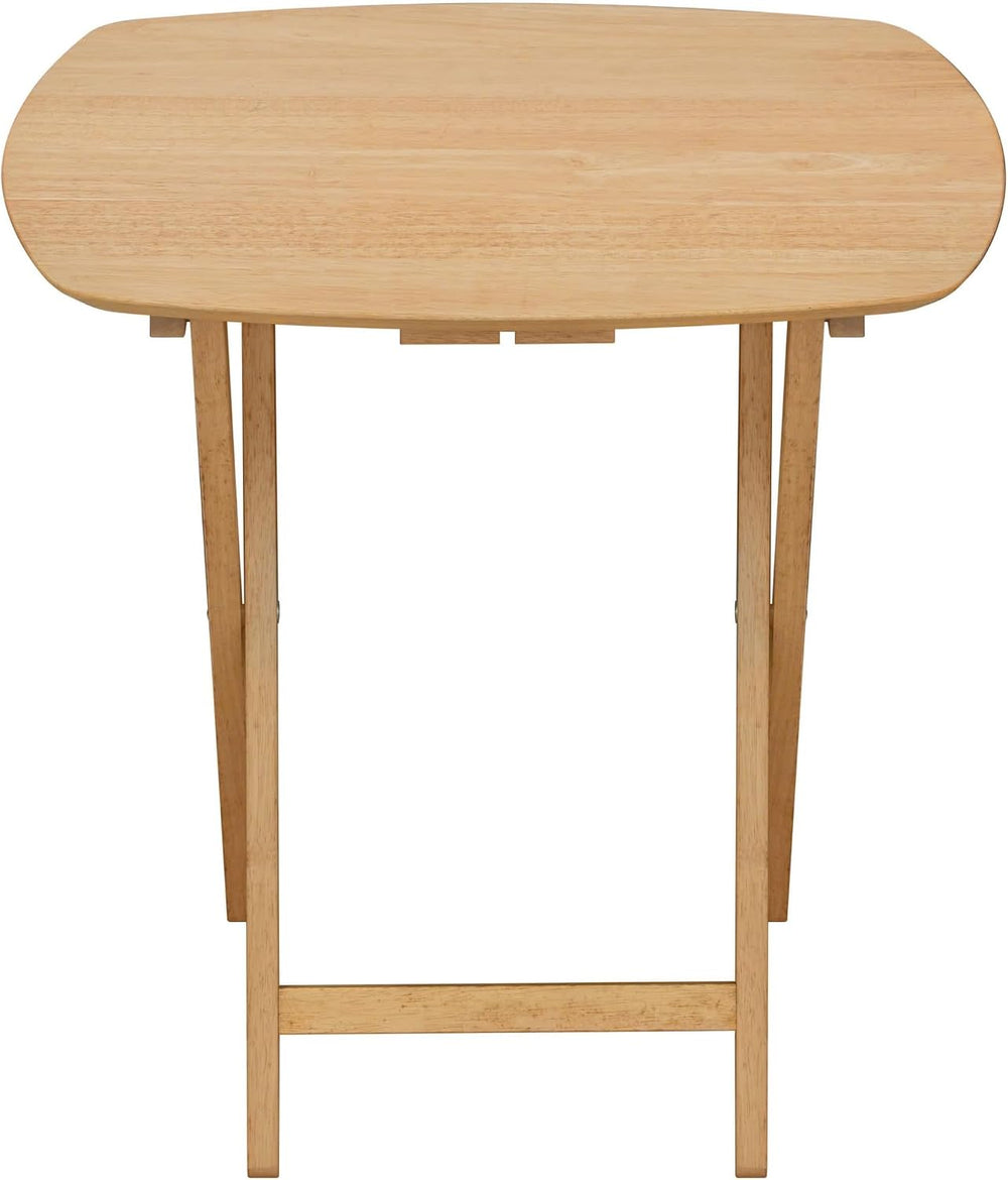 Oversized Hardwood Folding TV Tray Table, 25.5 Inches | Natural, For Dinner, ...
