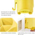 Kids Toothbrush Holder, Cute Elephant Toothbrush Holders for Toddler, Toothbrush Toothpaste Holder for Bathroom, Toothbrush Organizer with 3 Slots and a Hook, Yellow