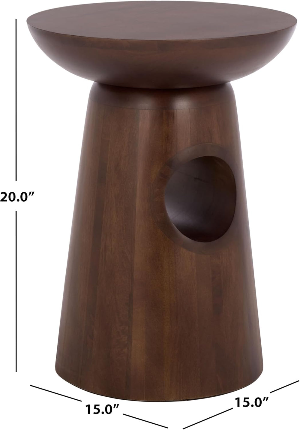 SAFAVIEH Home Collection - Zenon Dark Brown Solid Wood Accent Table with Open...