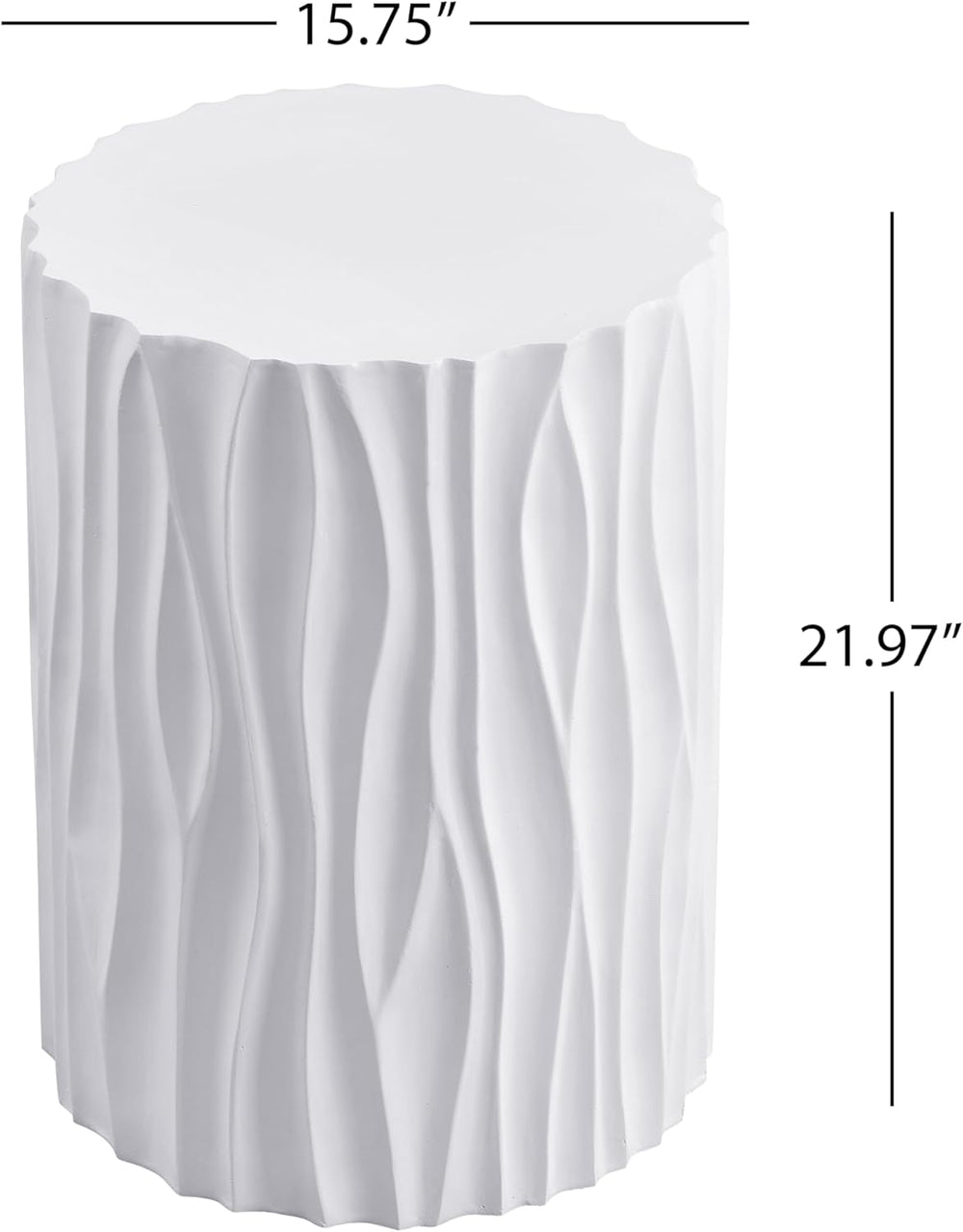 ø15.75'' Faux Stone Round Side Table Circle End Table for Living Room...