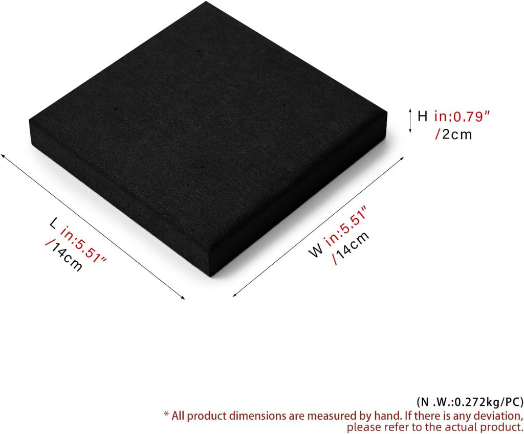 Oirlv Black Microfiber Jewelry Necklace Display Stand | Black Microfiber Display Bust, 5.51"X5.51"X0.79", Soft Protective Surface, Best for Bracelets