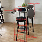 Adults Folding Bar Stool, 29.5inch High Chair with Backrest, Cushioned Padded Stool for Breakfast/Kitchen/Living Room/Bedroom (Size : 1 pc)