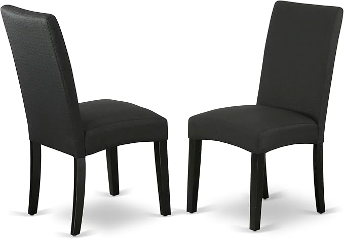 East West Furniture V676DR124-7 7 Piece Dining Room Table Set Consist of a Rectangle Dining Table with V-Legs and 6 Black Color Linen Fabric Upholstered Chairs, 36x60 Inch, Multi-Color