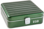 Bey-Berk Personalized Prague Aluminum 9-Slot Watch Case (Hunter Green), Locking Travel Metal Watch Box with Quilted Interior, 9.75" x 3" x 10.25"