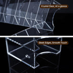 FEMELI Belt Organizer, Acrylic Belt Storage for Closet with Dust Cover, 7 Compartments Belt Container Display Holder for Drawer, Clear Belt Tie Case for Women Men Home