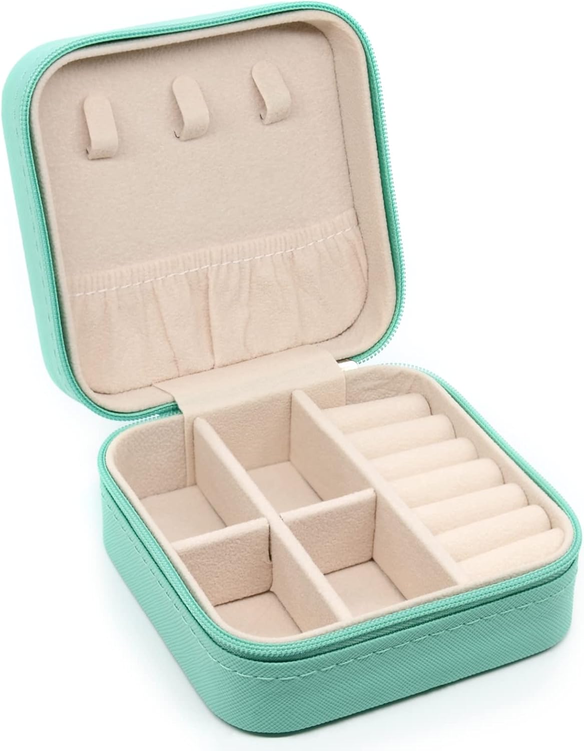 KEINE MARKE Small Jewelry Box, Travel Portable Jewelry Case for Ring, Pendant, Earring, Necklace, Bracelet Organizer Storage Holder Boxes (blue*8).