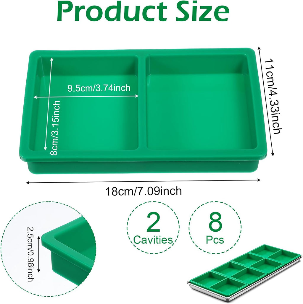 Silicone Tray Dividers for Harvest Right Freeze Dryer Medium and Small Trays, Silicones Food Molds for Harvest right freeze dryer accessories, 4 pcs Green silicone food freezer tray