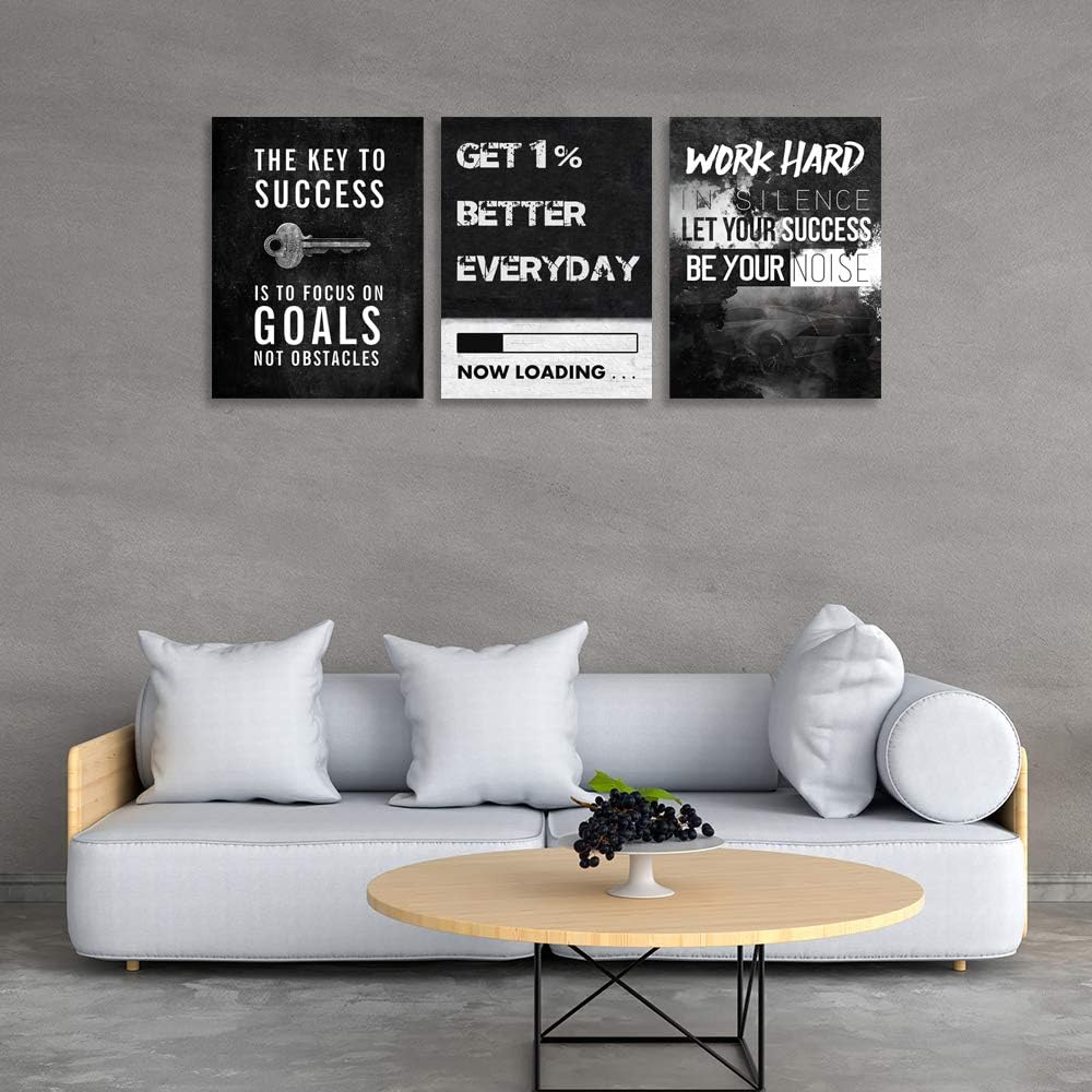 Motivational Wall Decor Inspirational Wall Art Canvas Poster Success Goal Art...