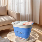 SAMMART 40L (10.5 Gallon) Collapsible Plastic Laundry Basket - Foldable Pop Up Storage Container/Organizer - Portable Laundry Hamper - Space Saving (1, Grey/Little Boy Blue)