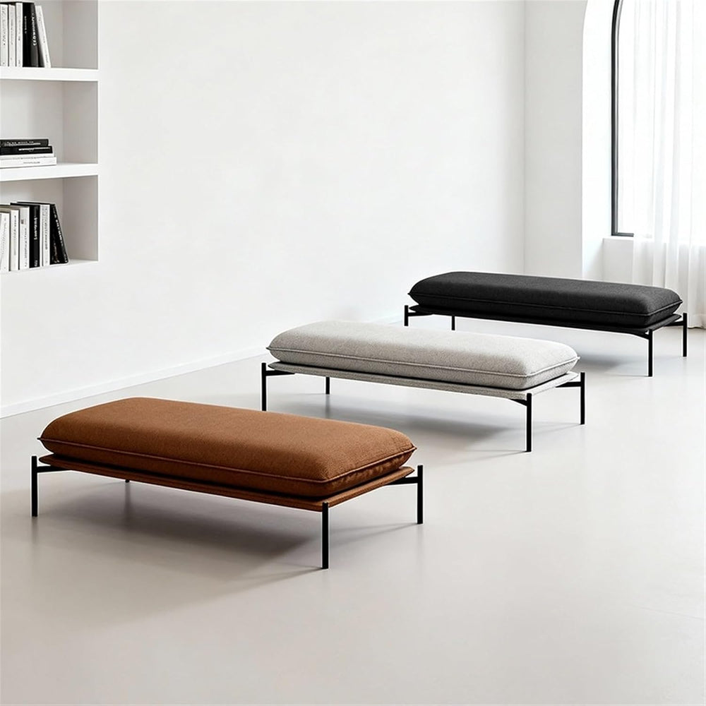 Modern Stainless Steel Bed end Stool Bedroom Resting Clothing Store Fabric Sh...