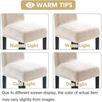 H.VERSAILTEX Dining Chair Covers Velvet Stretch Chair Covers for Dining Room Set of 4 Parson Chair Slipcovers Chair Protectors Covers Dining, Soft Thick Solid Velvet Fabric Washable, Ivory