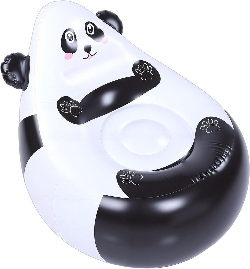 Cute Inflatable Couch Seat with Panda Cartoon, Soft Portable Chair for Garden...