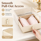 Bra Organizer for Closet, Stackable Pull-Out Drawer Style Bra Storage Organizer with Clear Top, 1-Cell Underwear Organizer for Bras, Panties, Socks, Tie, Belt and Scarf