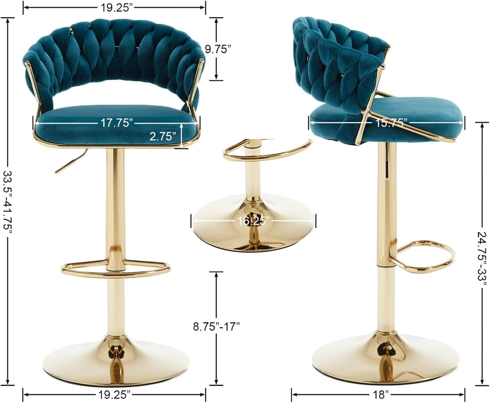 DUOMAY Woven Swivel Bar Stools Set of 4 - Modern Height Adjustable Bar Stools...