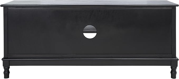 SAFAVIEH Magnolia TV Stand for up to 55" Flatscreen – Black, 2 Doors with Interior Storage, 2 Open Shelves, Entertainment Media Console (MED5702B)
