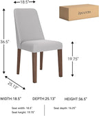 Signature Design by Ashley Lyncott Contemporary Dining Room Upholstered Side Chair with Foam Cushion, Set of 2, Cream & Brown