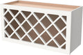Origami Solid Wood RTA Wine Bottle Rack Wall Cabinet with Lattice Panels - Wine Storage for Bar, Pantry, Basement - Mocha (36"W 12"D 15"H)