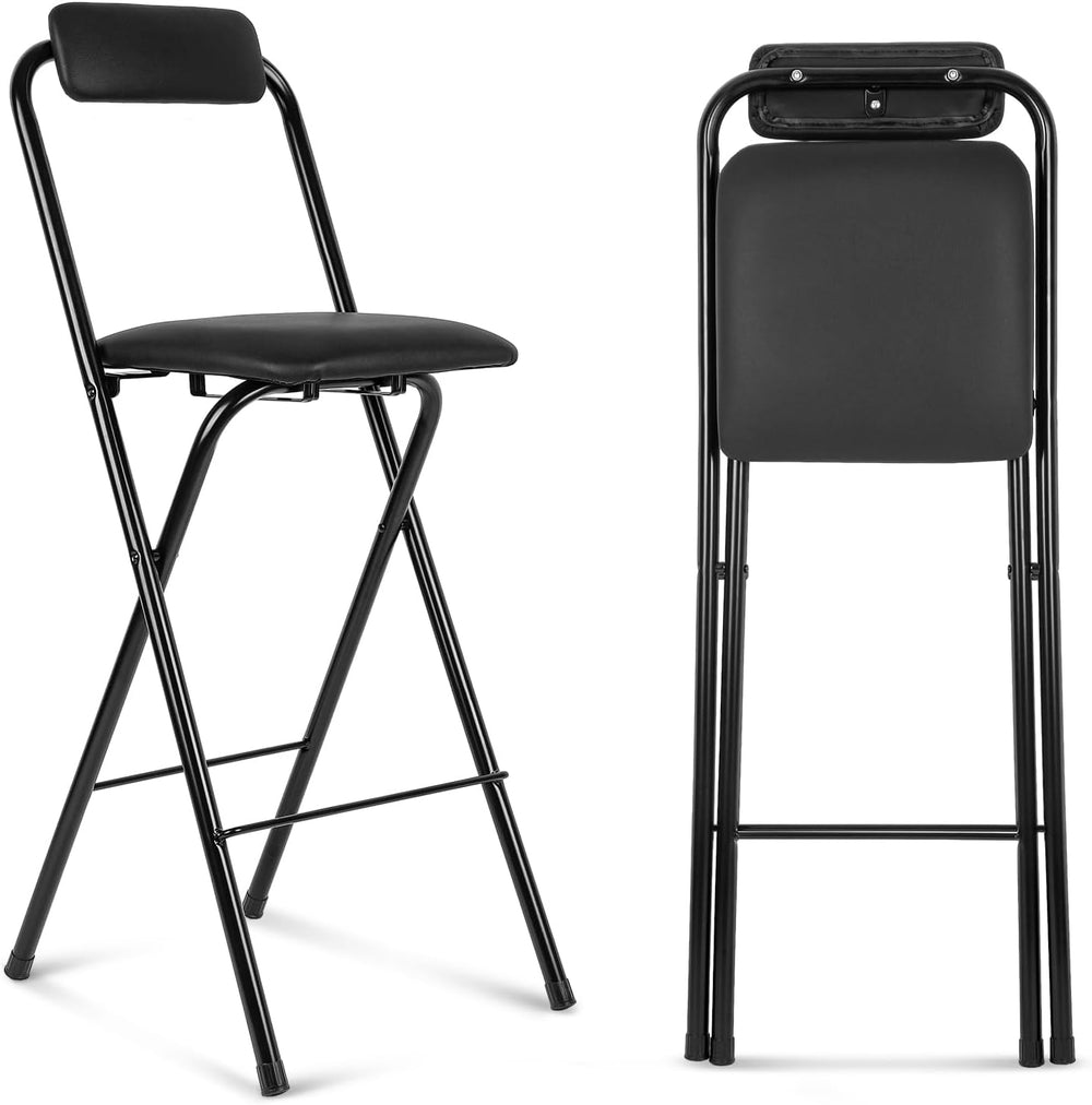 Thyle 1 Pcs Folding Bar Stool with Backrest Counter Height Seat,25.5 Inch | T...