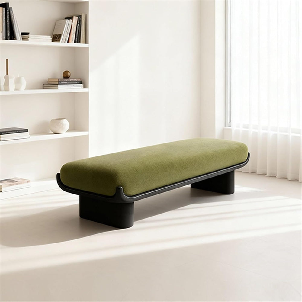 Modern Wooden and Fabric Long Shoe-Changing Bench for Living Room and Bed end...