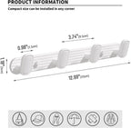 Coat Rack Wall Mount White, 4 Hooks Rack Metal Coat Hanger Wall for Hanging Hat Purse and Robes, Towel Hook for Bathrooms and Entryway (1 Pack)