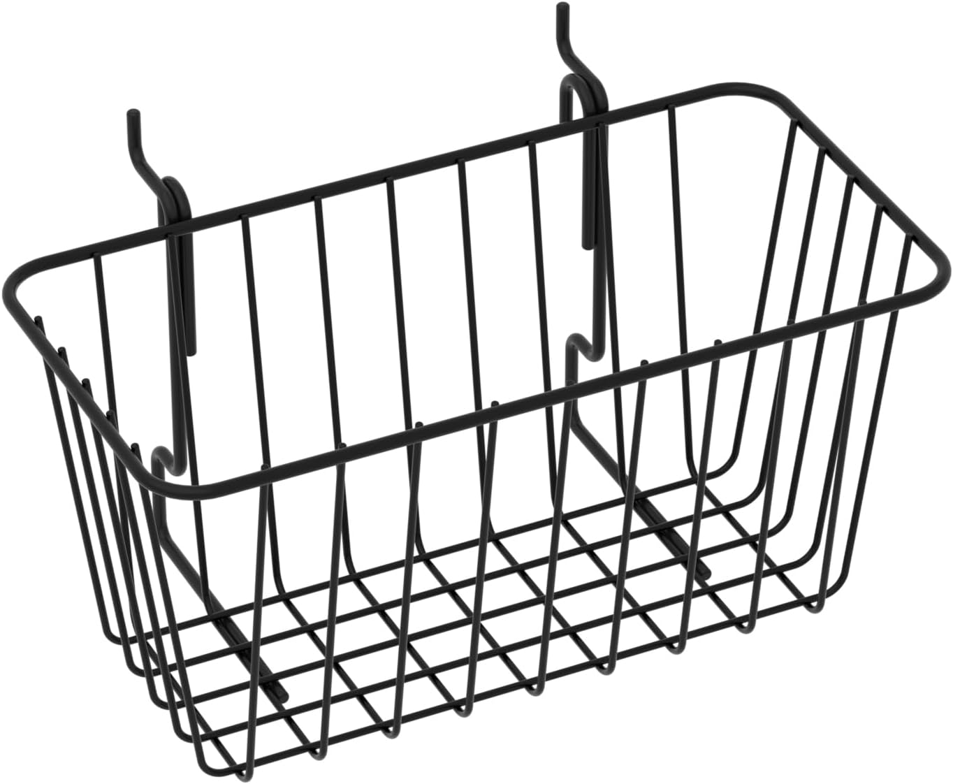 11.8" L x 5.9" D x 5.9"H - 6 pcs Black Wire Baskets for GridWall and SlatWall - Merchandiser Baskets,Grid wall Shelves Hanging Wire Basket Multi Function Storage Organizer