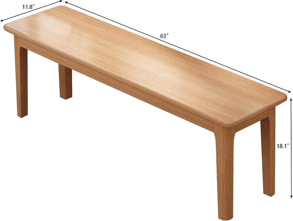 63" Dining Bench for 6-8 Person Solid Wood,Entryway Bench,Window Bench,w...