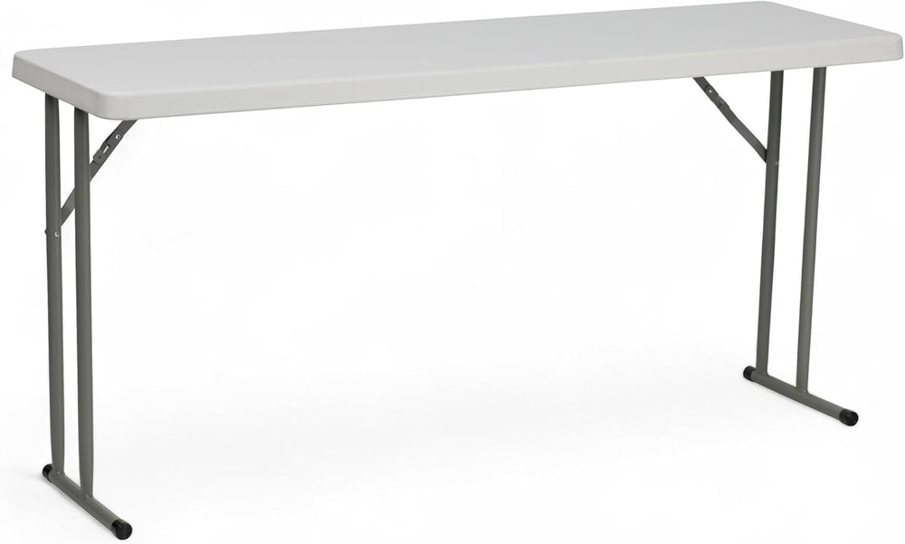 Flash Furniture Kathryn 5' Rectangular Plastic Folding Table, Long Plasti...